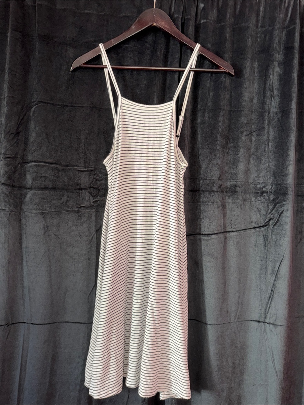 Mossimo Supply Co. White and Black Striped Midi Slip Dress